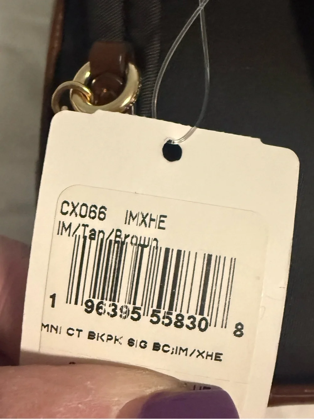 Coach Mini Court Brown Monogram Backpack Bag Charm with Gold Tone Hardware! NWT